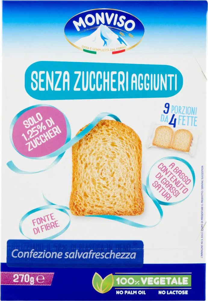 Fette biscottate senza zuccheri aggiunti
