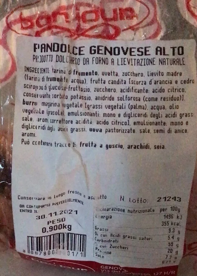 Pandolce genovese alto