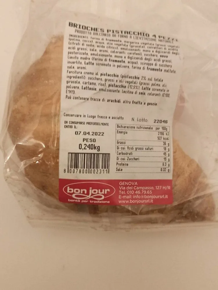 Brioches pistacchio 4 pezzi