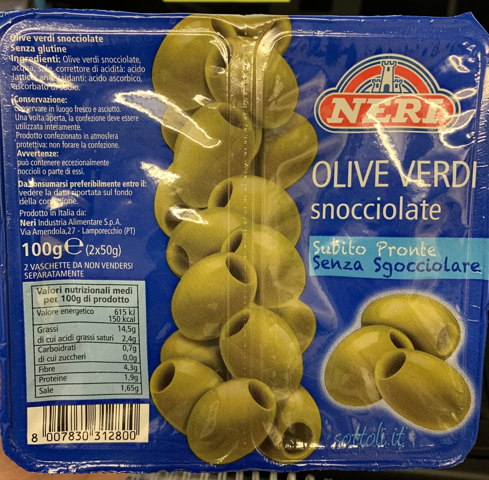 Olive verdi snocciolate