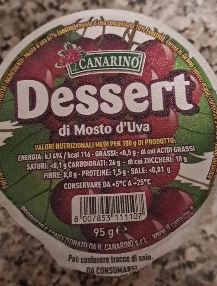 Dessert di mosto d'uva