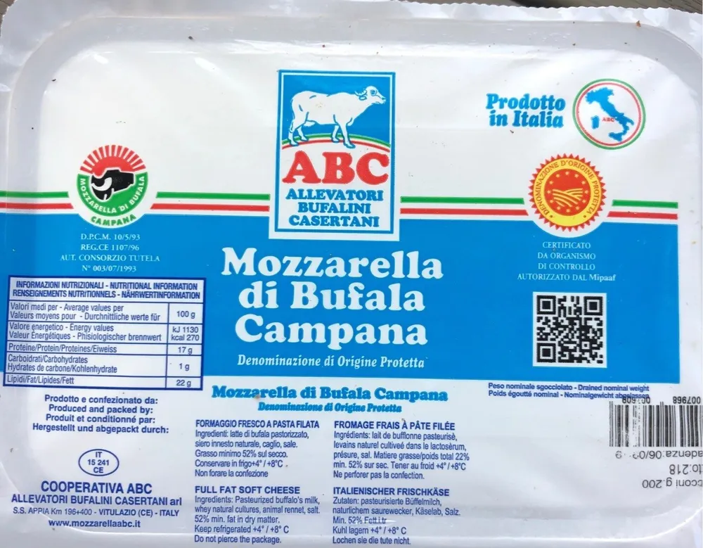 Mozzarella di Bufala Campana (22% MG)
