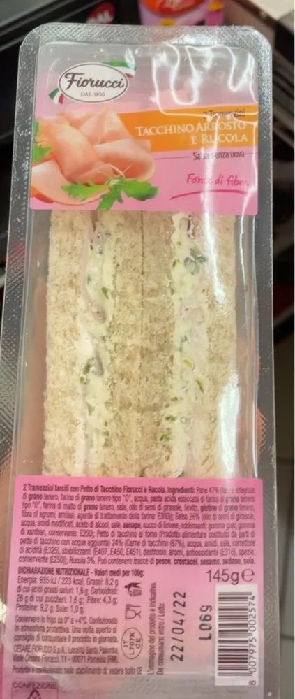Tramezzini tacchino e rucola