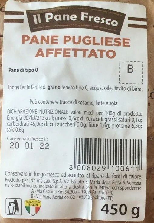 Pane pugliese affettato