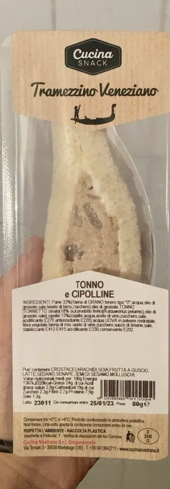 Tramezzino Veneziano Tonno e Cipolline