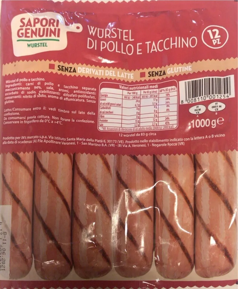 Wütstel di pollo e tacchino