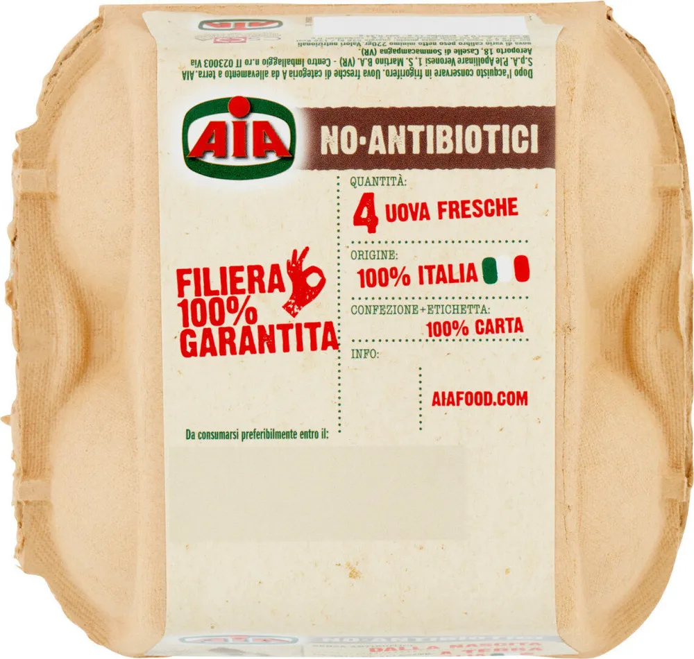 Noantibiotici uova fresche da galline allevate a terra