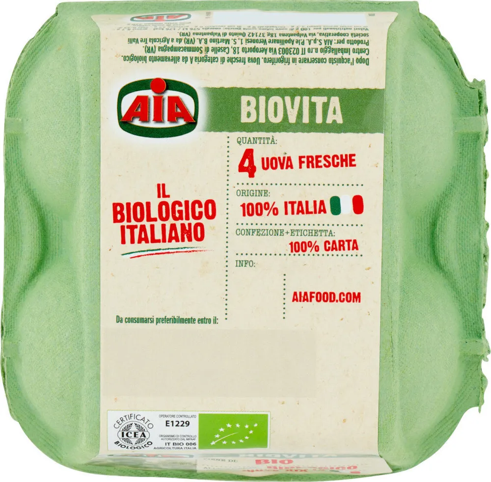 Biovita uova fresche da allevamento biologico