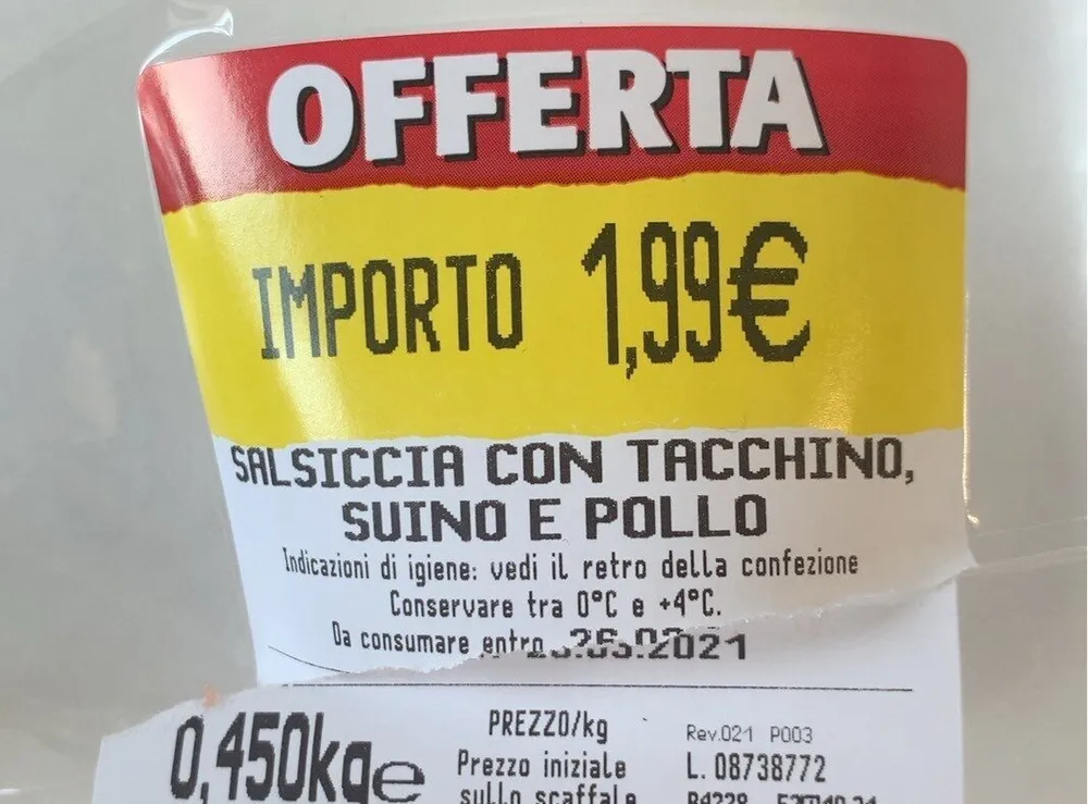 Salsiccia tacchino-suino-pollo