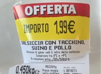 Salsiccia tacchino-suino-pollo