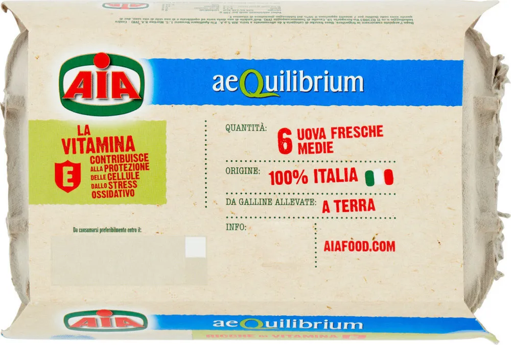 Aequilibrium uova fresche medie da galline allevate a terra