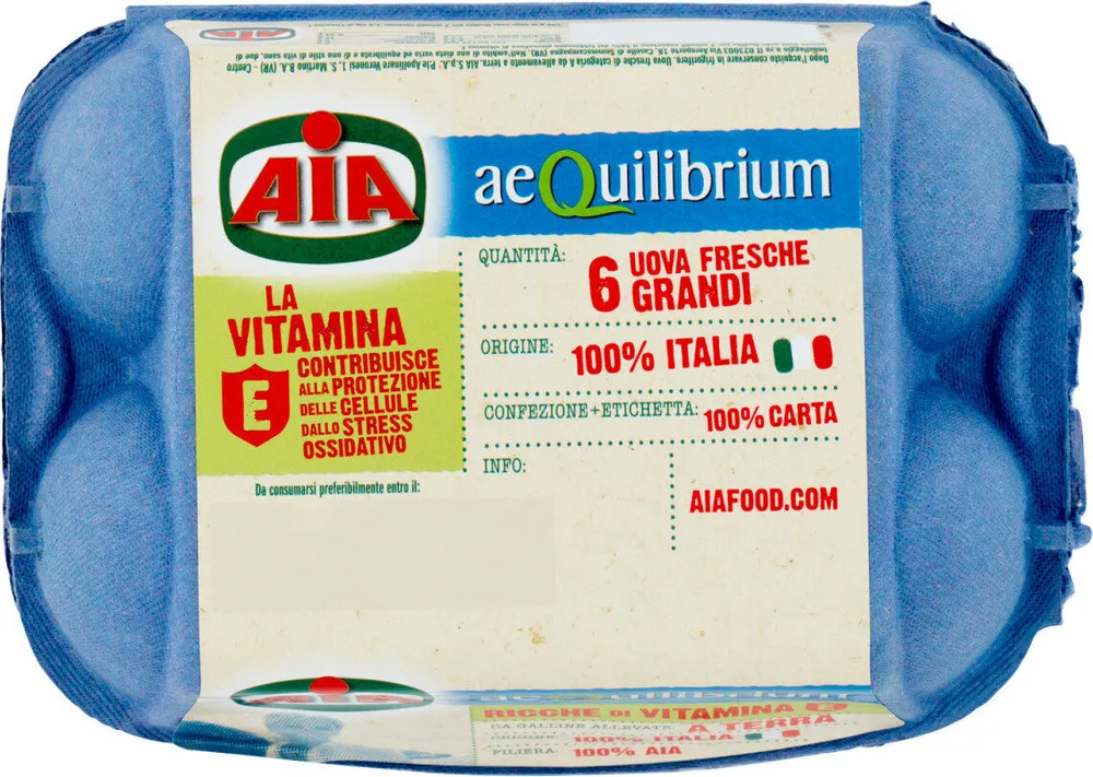 Aequilibrium uova fresche grandi da galline allevate a terra