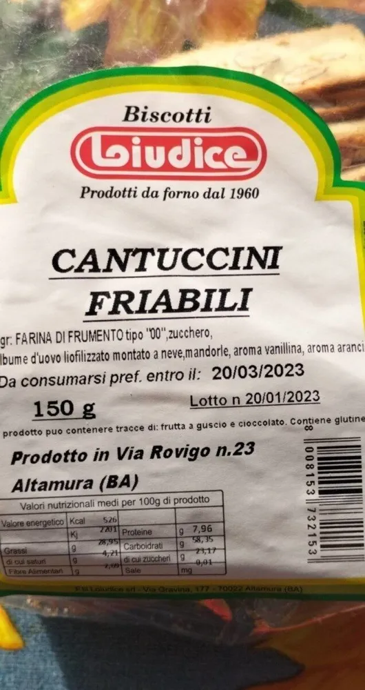 Cantuccini friabili