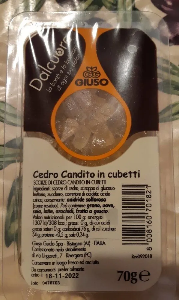 Cedro candito in cubetti