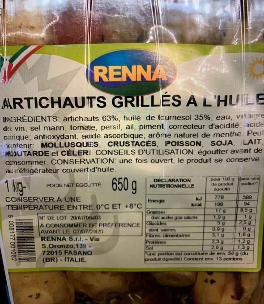 Artichauts grillés à l'huile