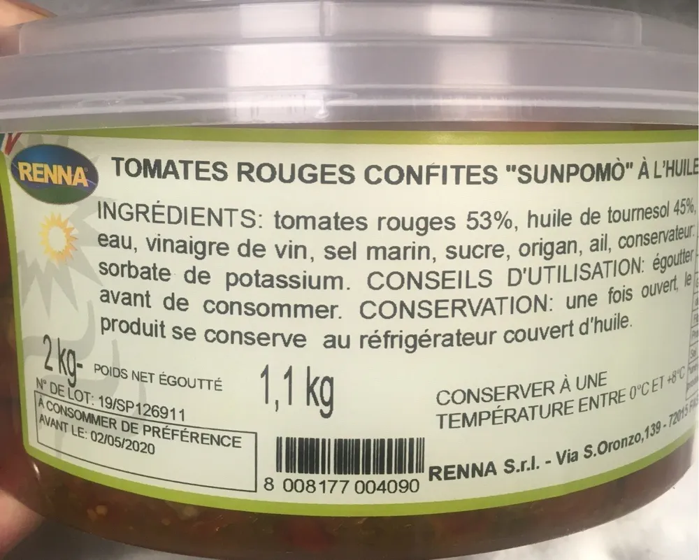 Tomate rouges confites