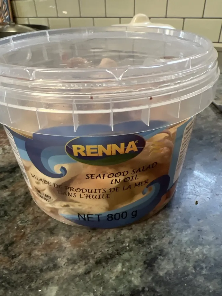 Seafood salad in oil