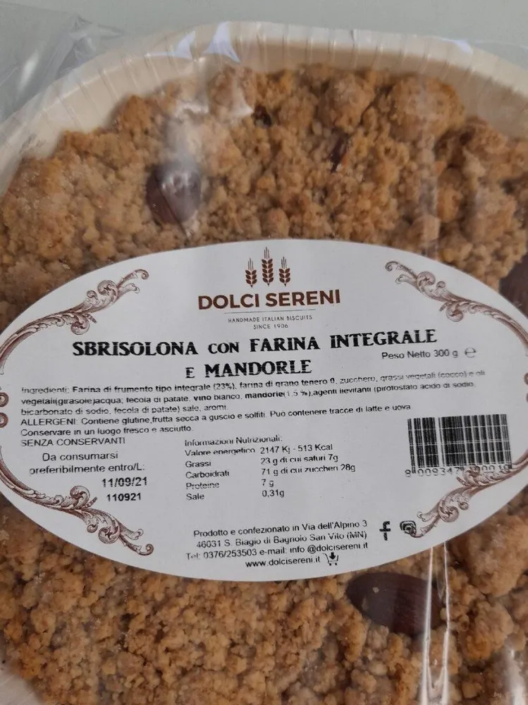 Sbrisolona con farina integrale e mandorle