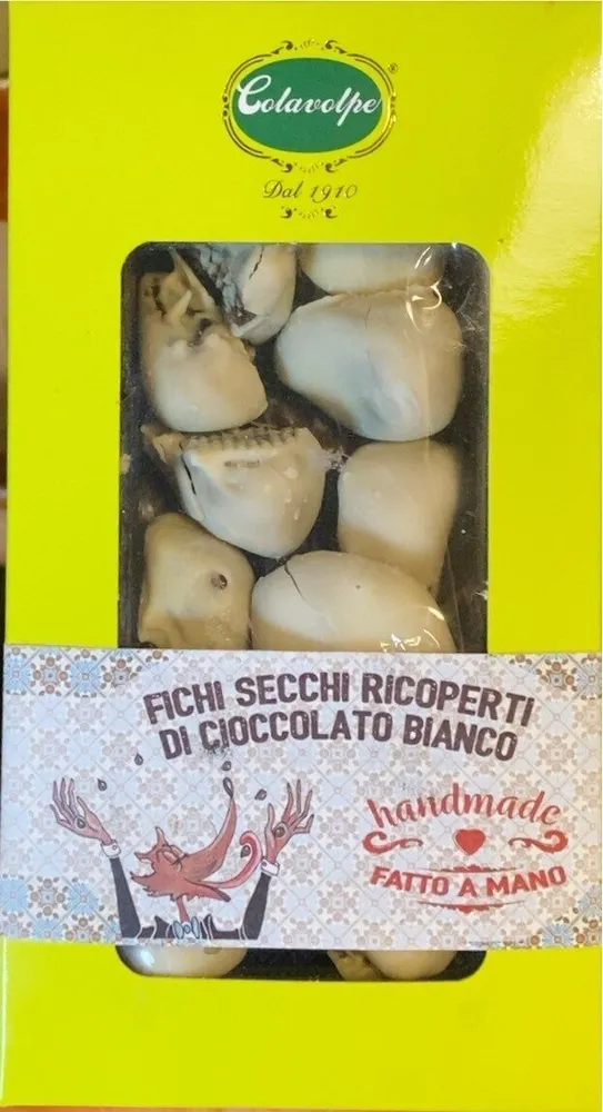 Fichi secchi ricoperti di cioccolato bianco