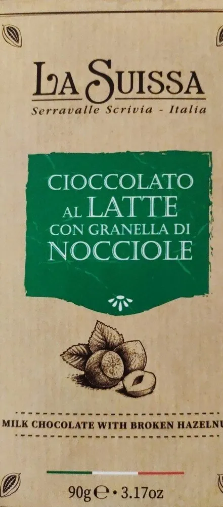 Cioccolato al latte con granella di nocciole