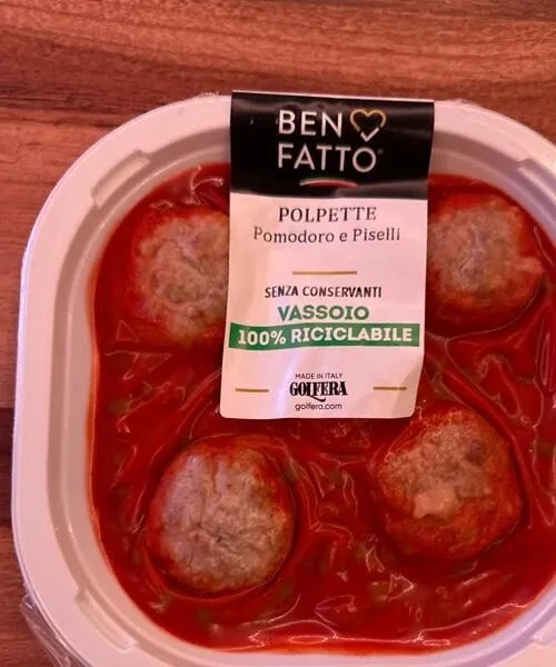 Polpette pomodoro e piselli