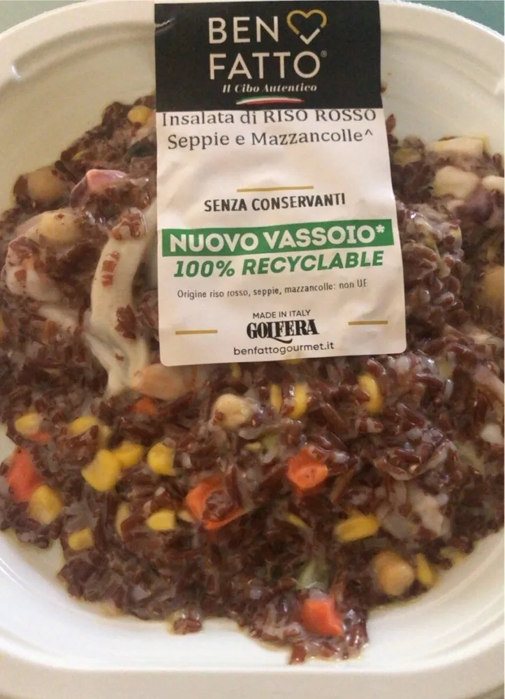 Insalata di riso rosso seppie e mazzancolle