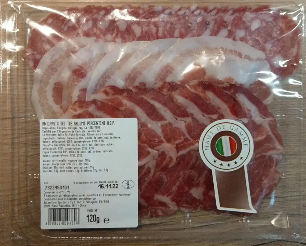 Antipasto dei tre salumi piacentini AOP