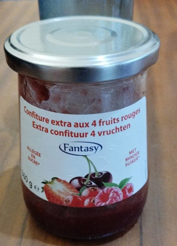 Confiture extra au 4 fruits rouges