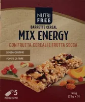 Barrette cereal mix energy con frutta cereali e frutta secca