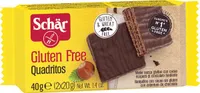 Quadritos barquillos al cacao con chocolate amargo sin gluten