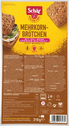 Schär Gluten-free Mehrkornbrötchen 8008698013175 Glutenfreie Mehrkornbrötchen