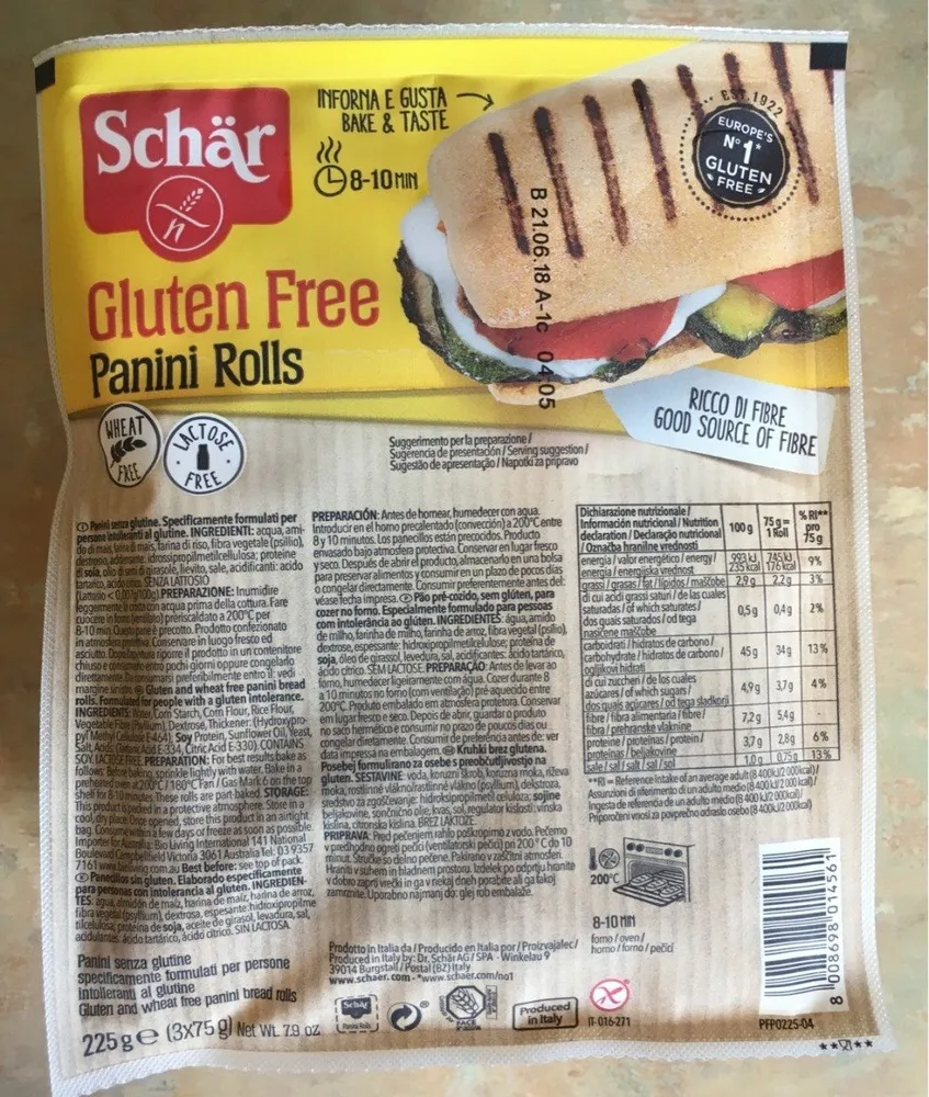 Panini Rolls gluten-free WHEAT-FREE LACTOSE-FREE