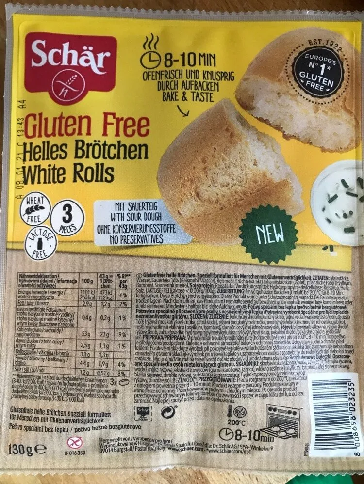 Gluten Free Helles Brötchen White Rolls