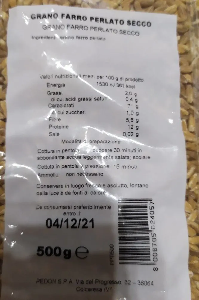 Grano Farro Perlato Secco