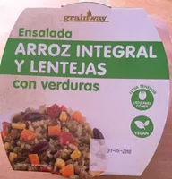 Ensalada Arroz integral y lentejas con verduras