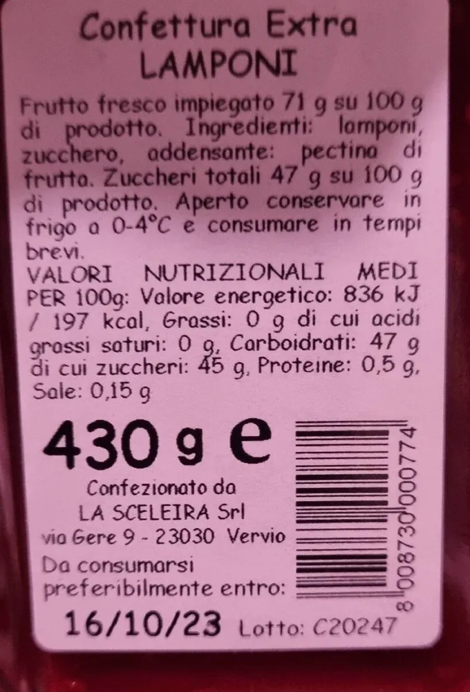 Confettura extra lamponi