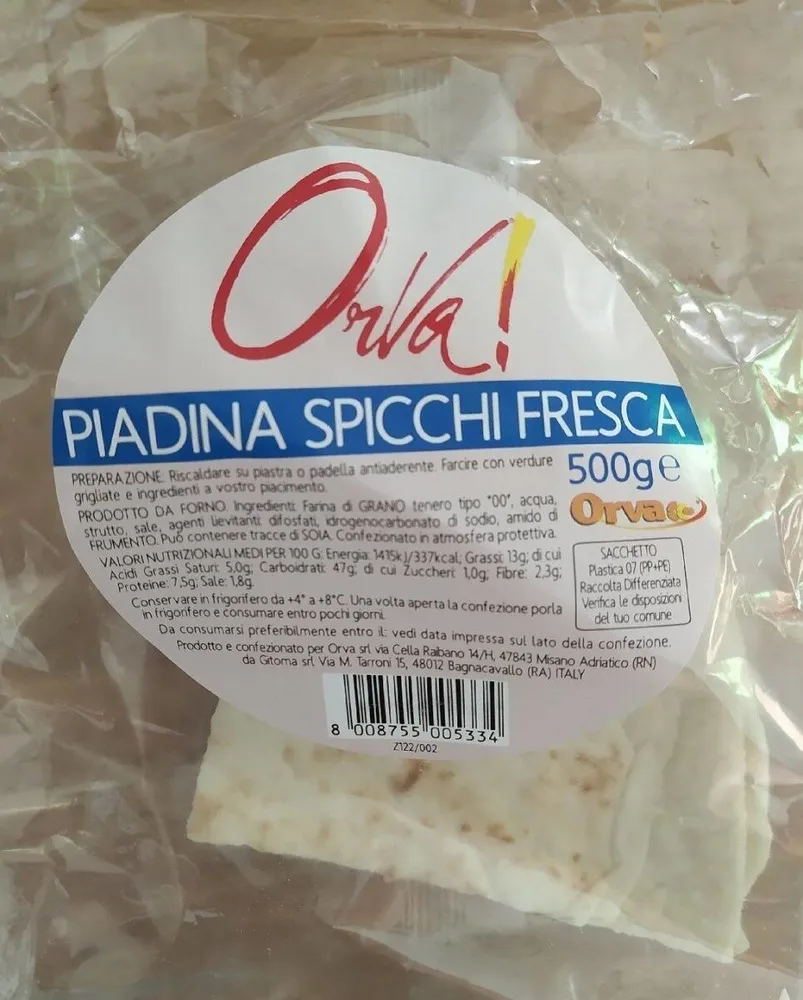 Piadina spicchi fresca