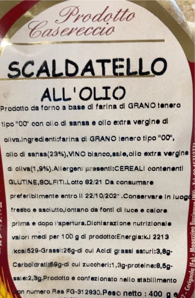 Scaldatello all’olio