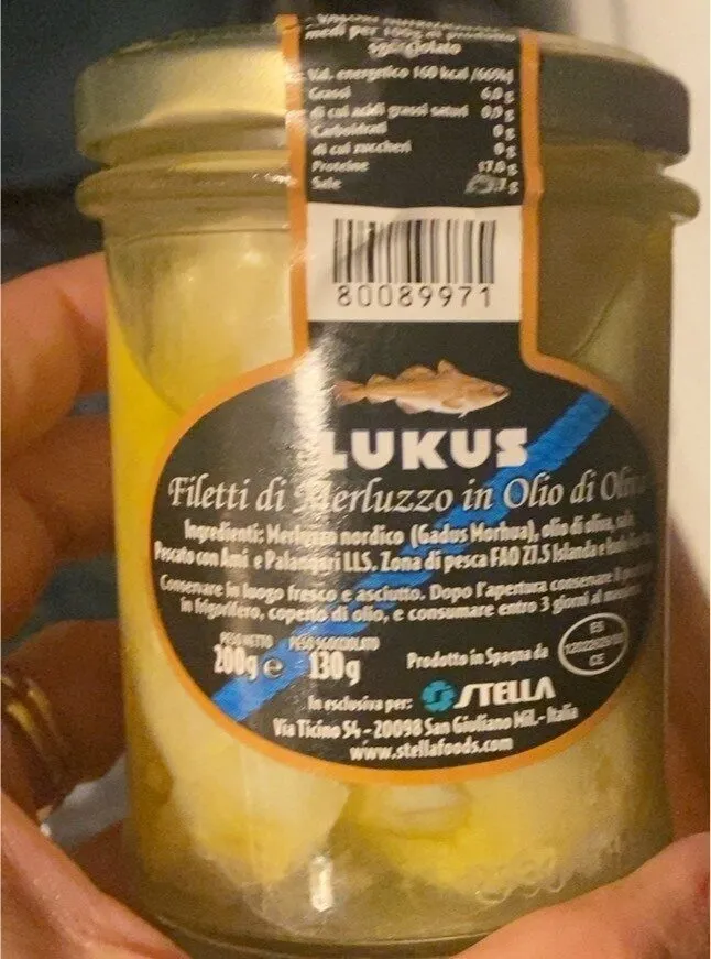 Filetti di merluzzo in olio di oliva