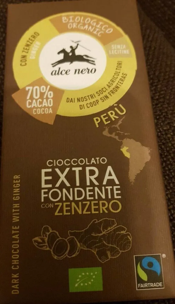 Cioccolato extra fondente con zenzero