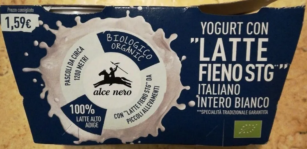 Yogurt con latte fieno stg italiano intero bianco