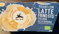 Yogurt banana con latte fieno