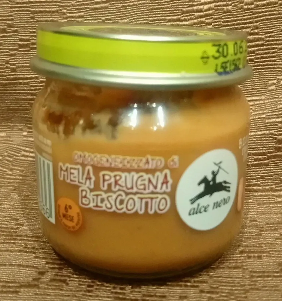 Omogeneizzato di mela prugna biscotto