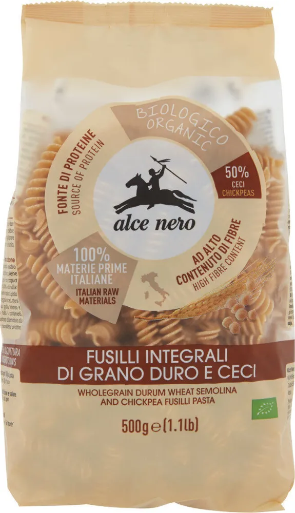 Fusilli integrali di grano duro e ceci