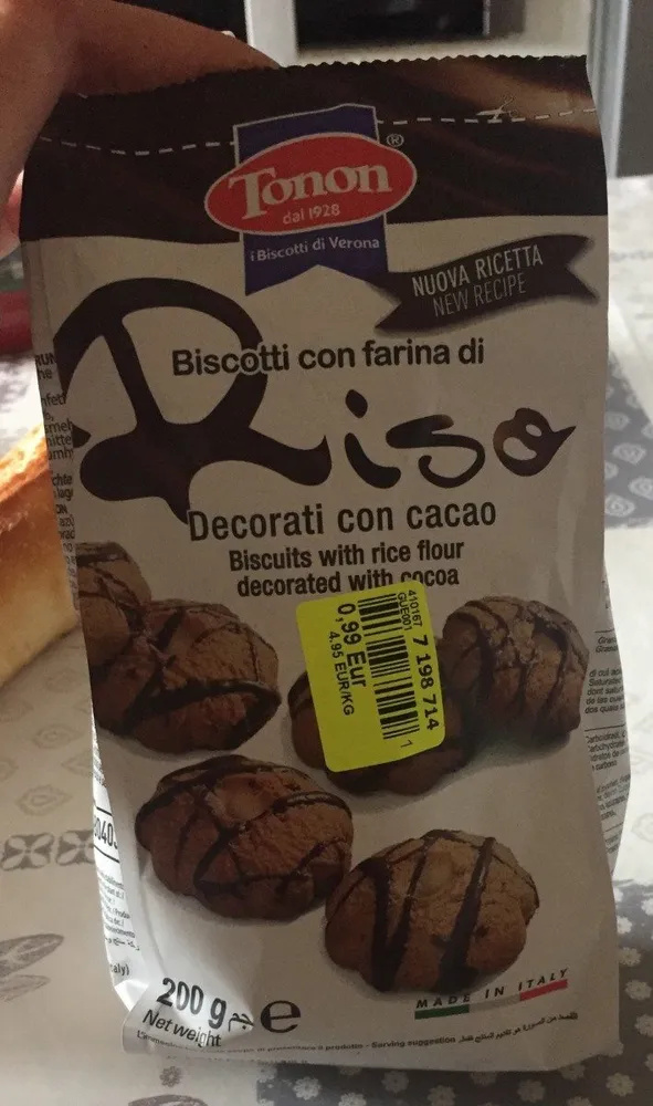Biscuits au riz et cacao