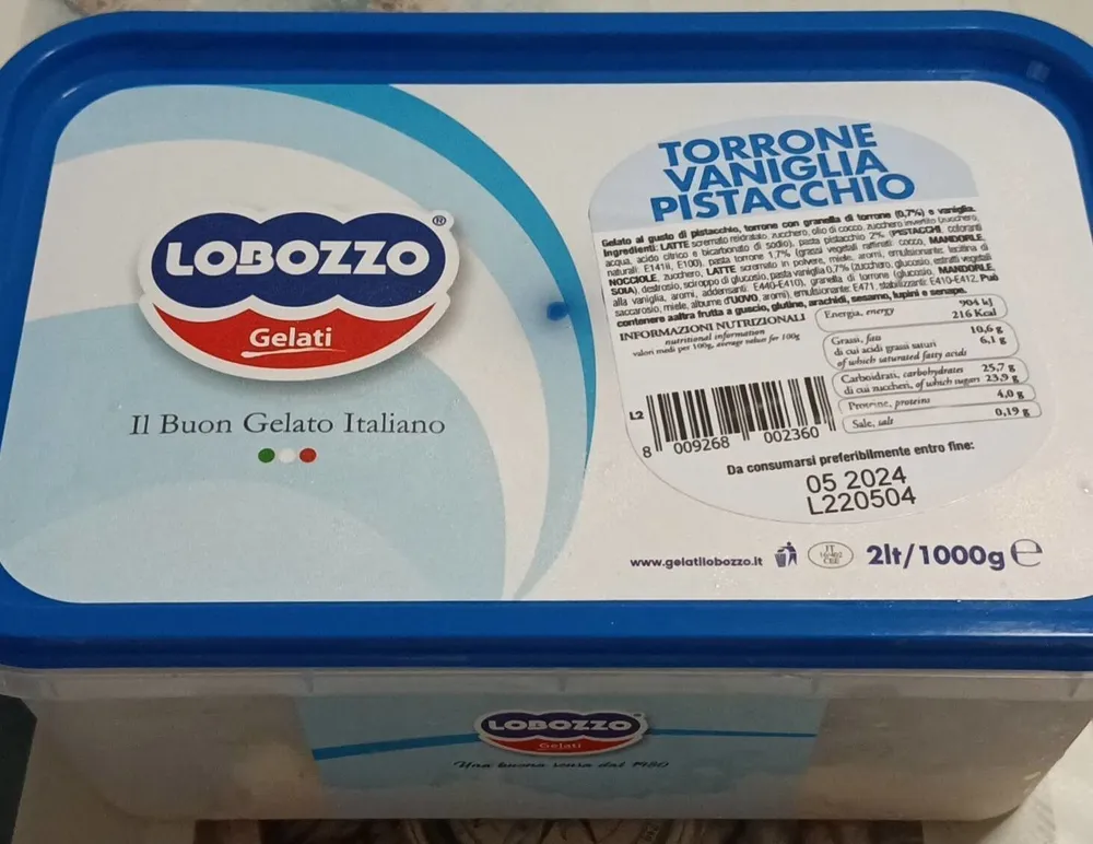 Gelato torrone vaniglia pistacchio