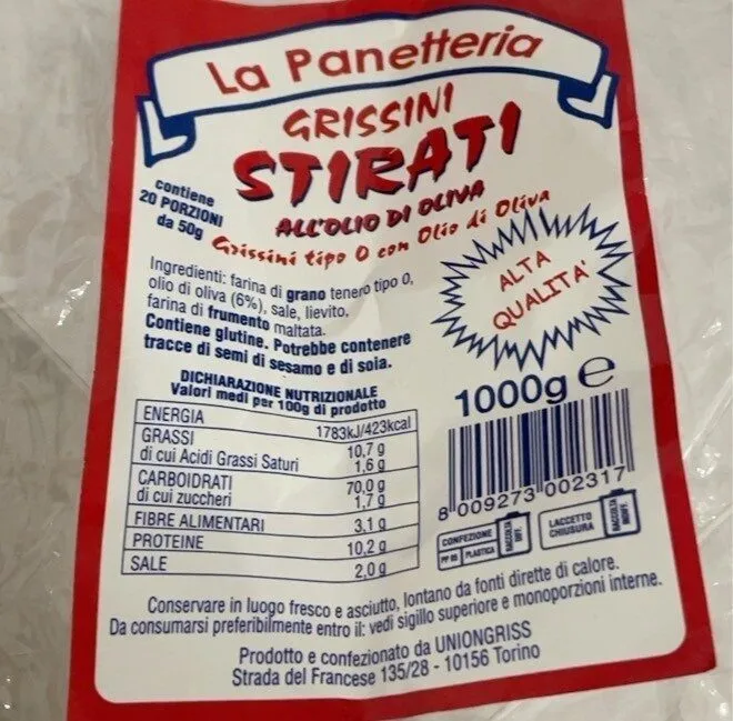 Grissini striati all’olio di oliva