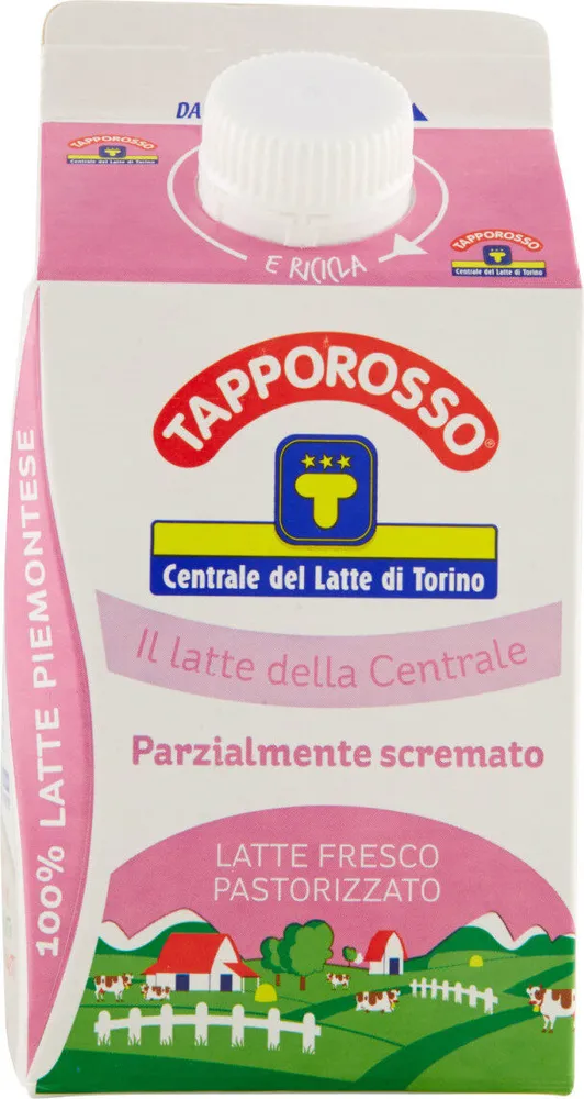 latte fresco pastorizzato parzialmente scremato