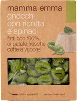 Gnocchi con ricotta e spinaci fatti con 100% patate fresche cotte a vapore