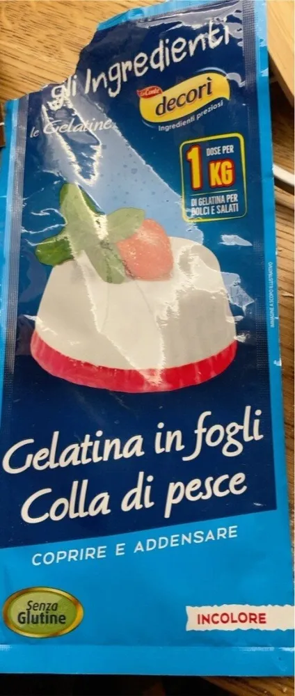Gelatina in fogli colla di pesce